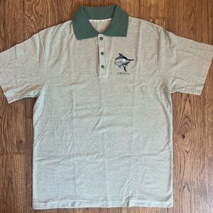 Vintage Cancun Mexico Polo Golf Shirt Embroidererd Fish Men’s Large 80s EUC